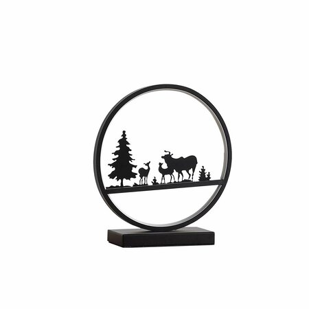 CLING 12.75 in. Deer Family LED Black Table Lamp CL3116597